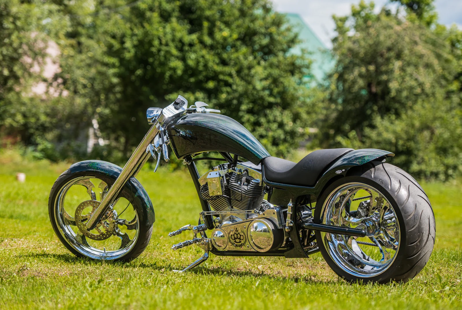 Fighter long chopper full side view