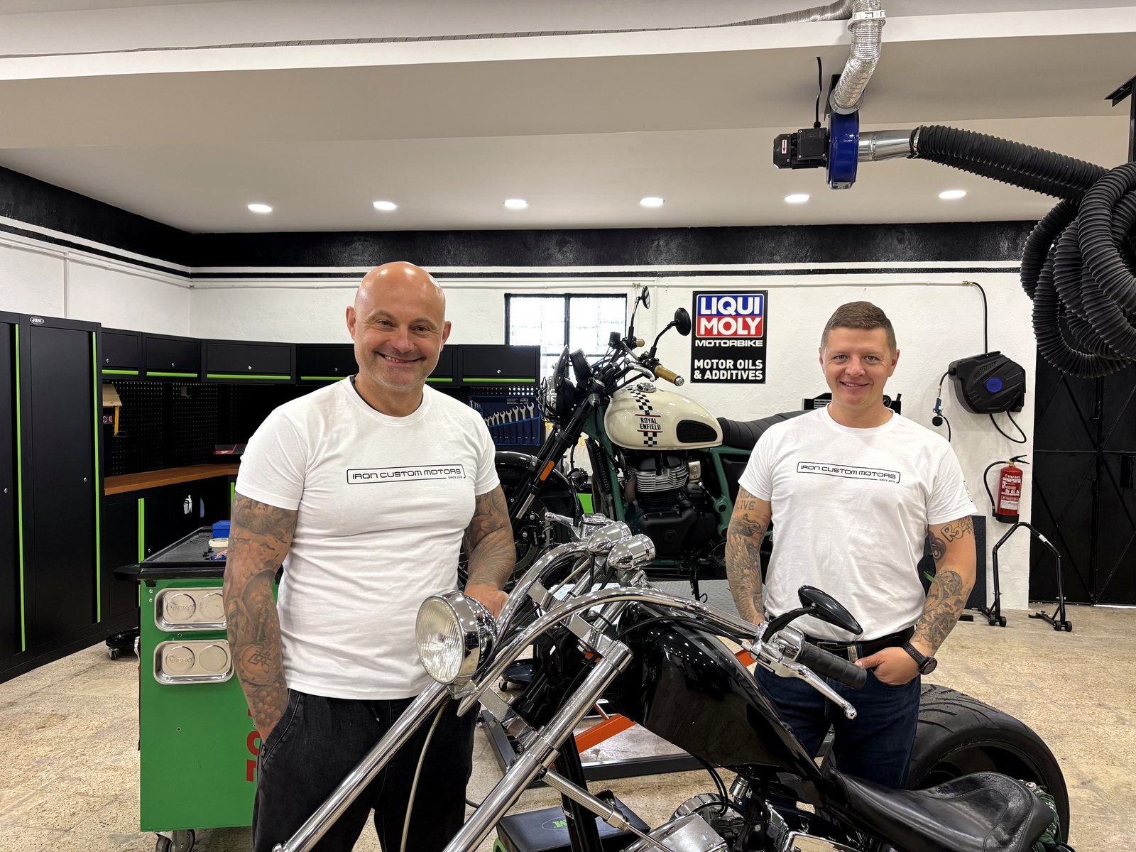 Iron Custom Motors team — workshop in Cascais